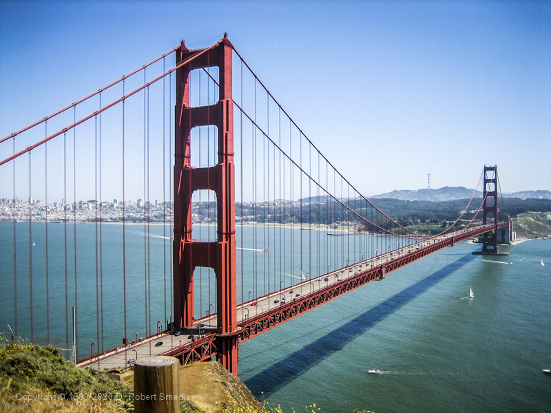 The Golden Gate Bridge from the Marin headlands