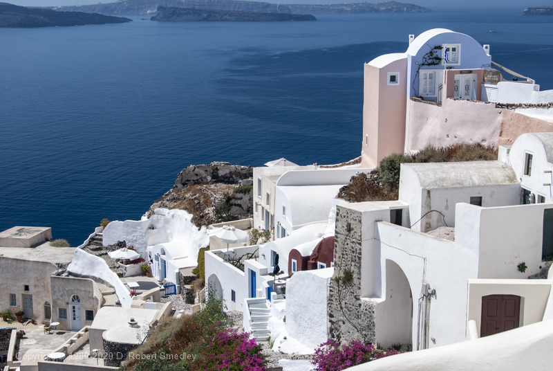 Street view in town of Ia on Santorini.