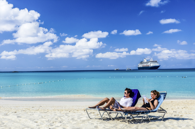 Half Moon Cay (Actually Little San Salvador) - Nick and Brandi on the beach